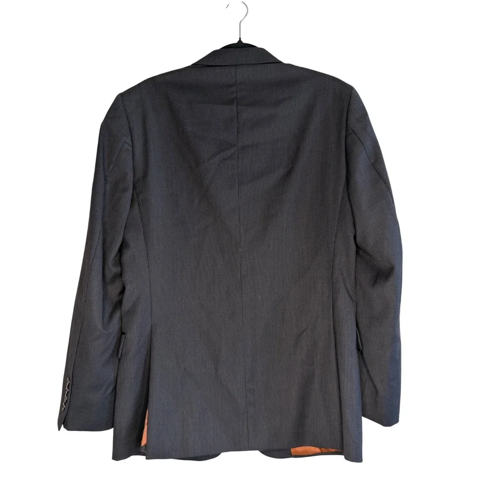 38 R JOS A BANK SLIM FIT Pinstripe Dark Charcoal Sport Coat Men Modern Minimal
